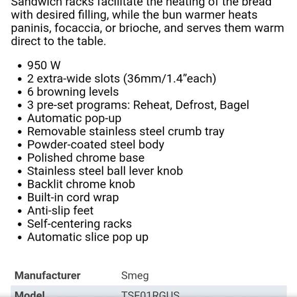 Smeg Rose Gold limited edition 2 slice toaster NWT - Picture 6 of 16